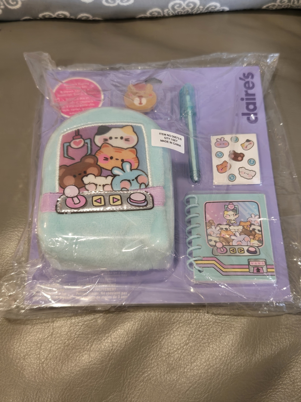 Claire's Mini Stationary Set- Claw Machine 5 Piece Set NWT